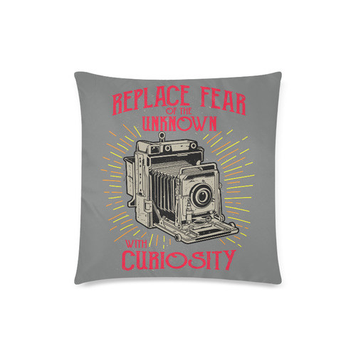 Replace Fear Modern Dark Grey Custom Zippered Pillow Case 18"x18"(Twin Sides)