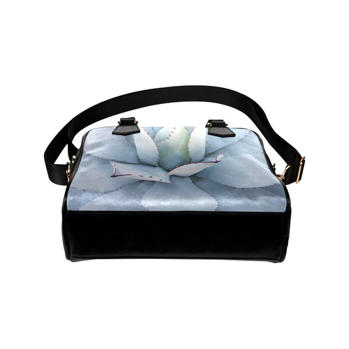 Succulent  Blue Green Nature Vector Art Shoulder Handbag (Model 1634)