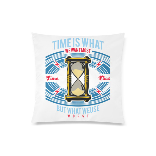 Time Modern White Custom Zippered Pillow Case 20"x20"(Twin Sides)
