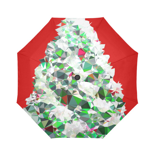 Christmas Tree Low Poly Geometric Triangles Auto-Foldable Umbrella (Model U04)