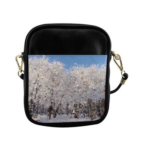 Trees in Snow Winter Geometric Landscape Sling Bag (Model 1627)