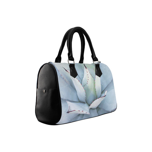 Succulent  Blue Green Nature Vector Art Boston Handbag (Model 1621)