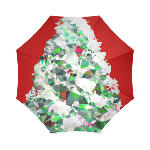 Christmas Tree Low Poly Geometric Triangles Foldable Umbrella (Model U01)