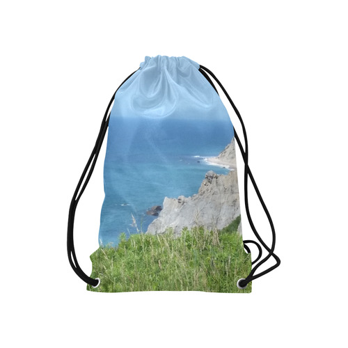 Block Island Bluffs - Block Island, Rhode Island Small Drawstring Bag Model 1604 (Twin Sides) 11"(W) * 17.7"(H)