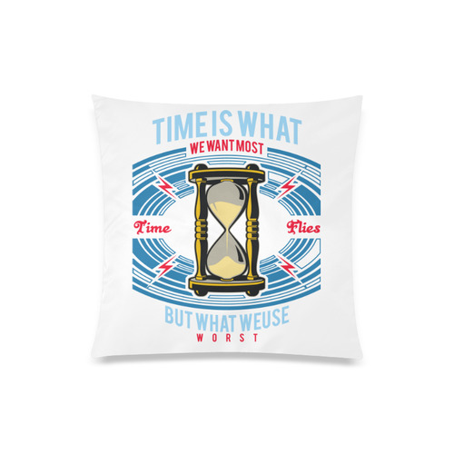 Time Modern White Custom Zippered Pillow Case 20"x20"(Twin Sides)