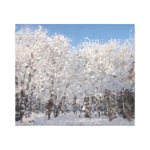 Trees in Snow Winter Geometric Landscape Cotton Linen Wall Tapestry 60"x 51"