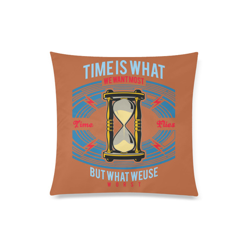 Time Modern Sienna Brown Custom Zippered Pillow Case 20"x20"(Twin Sides)