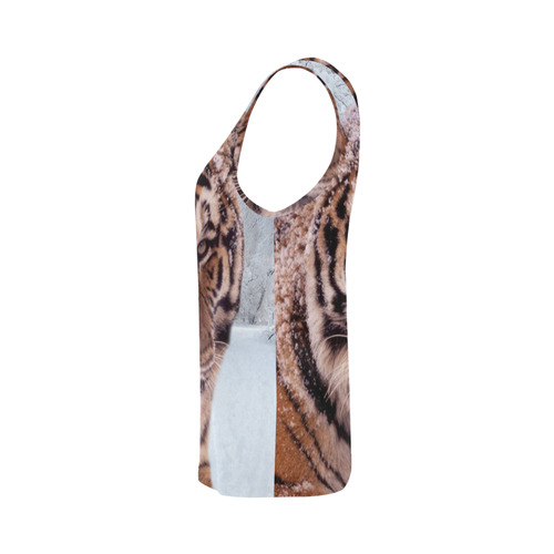 Tiger and Snow All Over Print Tank Top for Women (Model T43)