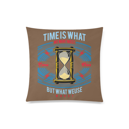 Time Modern Brown Custom Zippered Pillow Case 20"x20"(Twin Sides)