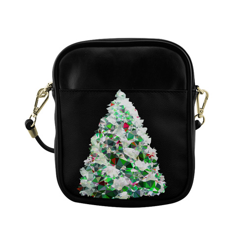 Christmas Tree Low Poly Geometric Triangles Sling Bag (Model 1627)