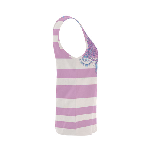 Tropical Violet Paisley Stripe Lace Tank All Over Print Tank Top for Women (Model T43)