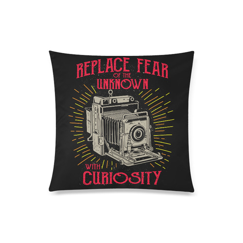 Replace Fear Modern Black Custom Zippered Pillow Case 20"x20"(Twin Sides)