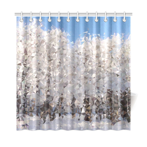 Trees in Snow Winter Geometric Landscape Shower Curtain 72"x72"