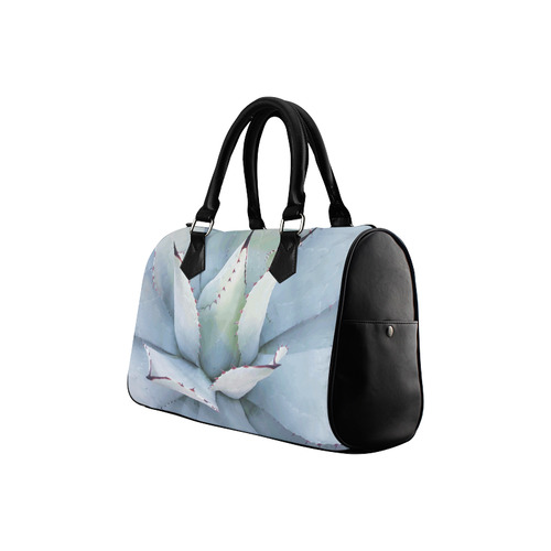 Succulent  Blue Green Nature Vector Art Boston Handbag (Model 1621)