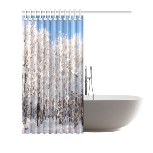 Trees in Snow Winter Geometric Landscape Shower Curtain 72"x72"