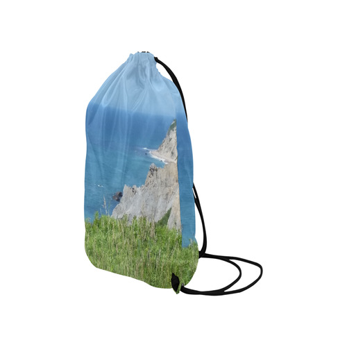 Block Island Bluffs - Block Island, Rhode Island Small Drawstring Bag Model 1604 (Twin Sides) 11"(W) * 17.7"(H)