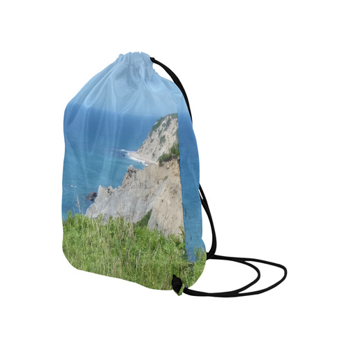 Block Island Bluffs - Block Island, Rhode Island Large Drawstring Bag Model 1604 (Twin Sides)  16.5"(W) * 19.3"(H)