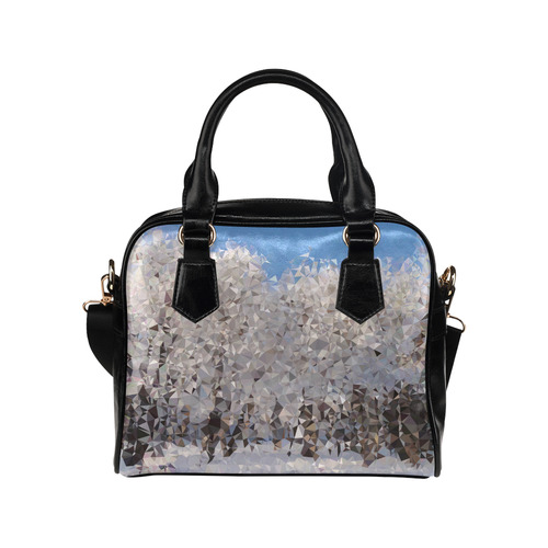 Trees in Snow Winter Geometric Landscape Shoulder Handbag (Model 1634)