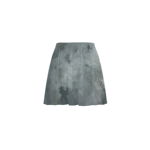 Dark grey letter vintage batik look Mini Skating Skirt (Model D36)