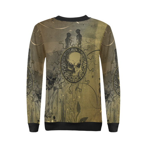 Amazing skull with skeletons All Over Print Crewneck Sweatshirt for Women (Model H18)