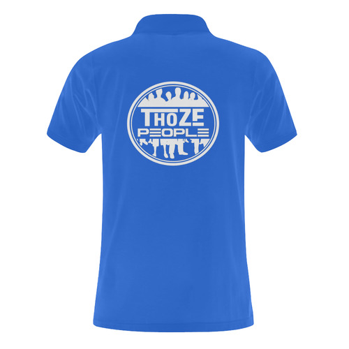 Thoze People Polo (White on Blue) Men's Polo Shirt (Model T24)