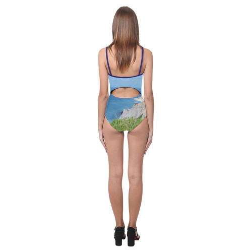 Block Island Bluffs - Block Island, Rhode Island Strap Swimsuit ( Model S05)