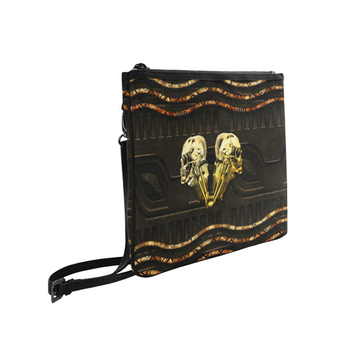 Awesome mechanical skull Slim Clutch Bag (Model 1668)