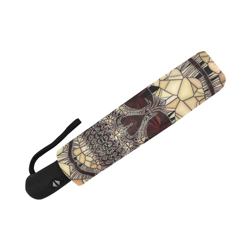 Glass Mosaic Skull,beige by JamColors Auto-Foldable Umbrella (Model U04)