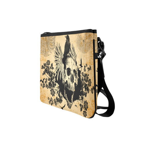 Awesome skull with crow Slim Clutch Bag (Model 1668)