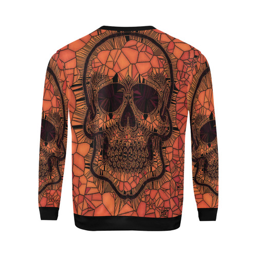 Glass Mosaic Skull,red by JamColors All Over Print Crewneck Sweatshirt for Men/Large (Model H18)