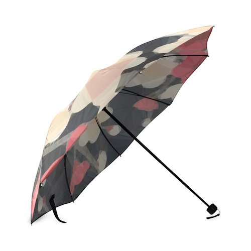 Pink Sakura Japanese Floral Low Poly Geometric Foldable Umbrella (Model U01)