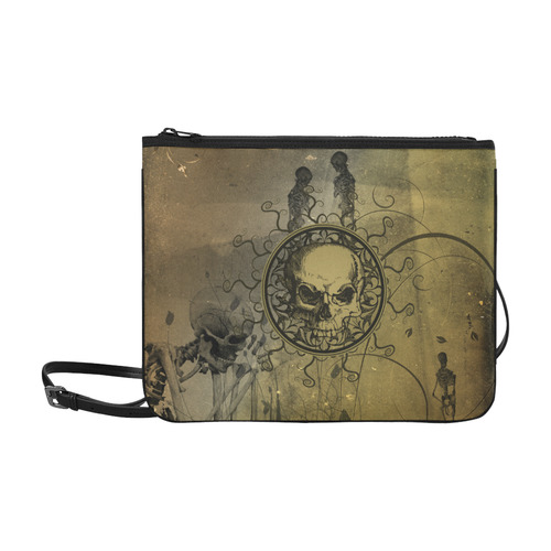 Amazing skull with skeletons Slim Clutch Bag (Model 1668)