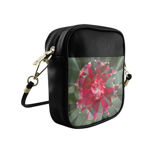 Ruby Low Poly Floral Geometric Triangles Sling Bag (Model 1627)