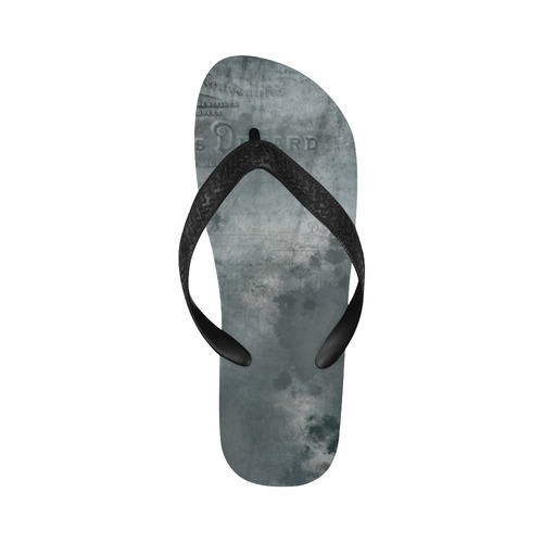 Dark grey letter vintage batik look Flip Flops for Men/Women (Model 040)