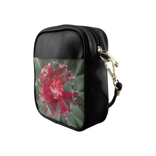 Ruby Low Poly Floral Geometric Triangles Sling Bag (Model 1627)