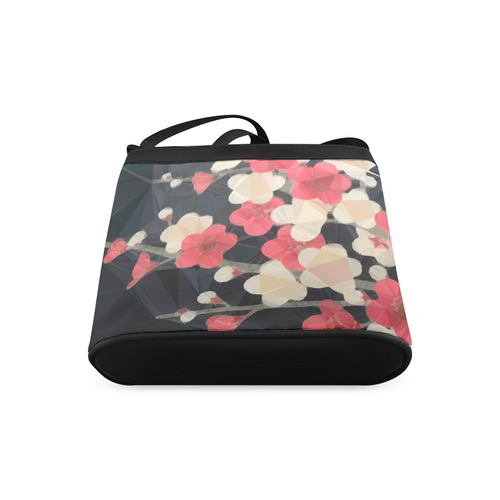 Pink Sakura Japanese Floral Low Poly Geometric Crossbody Bags (Model 1613)