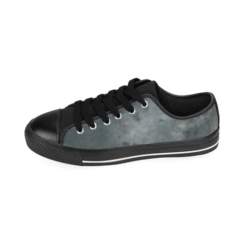 Dark grey letter vintage batik look Men's Classic Canvas Shoes (Model 018)