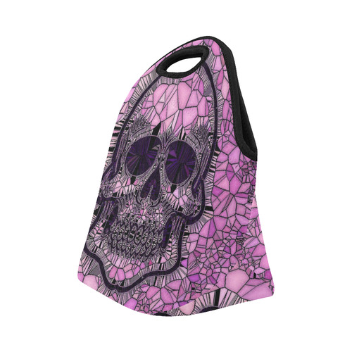 Glass Mosaic Skull,pink by JamColors Neoprene Lunch Bag/Small (Model 1669)