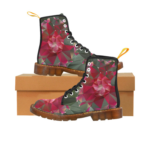 Ruby Low Poly Floral Geometric Triangles Martin Boots For Women Model 1203H