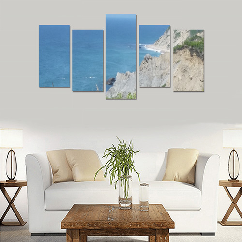 Block Island Bluffs - Block Island, Rhode Island Canvas Print Sets E (No Frame)