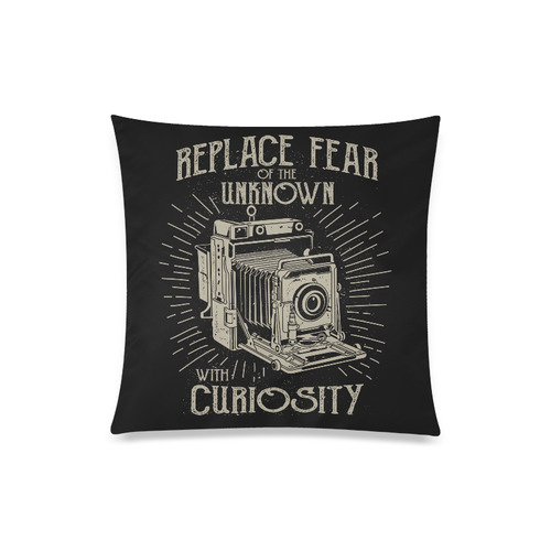 Replace Fear Black Custom Zippered Pillow Case 20"x20"(Twin Sides)