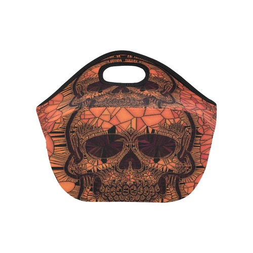 Glass Mosaic Skull,red by JamColors Neoprene Lunch Bag/Small (Model 1669)