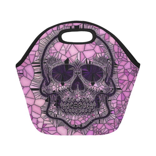 Glass Mosaic Skull,pink by JamColors Neoprene Lunch Bag/Small (Model 1669)