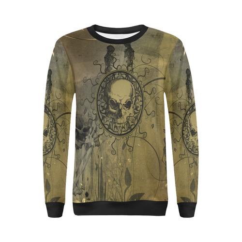 Amazing skull with skeletons All Over Print Crewneck Sweatshirt for Women (Model H18)