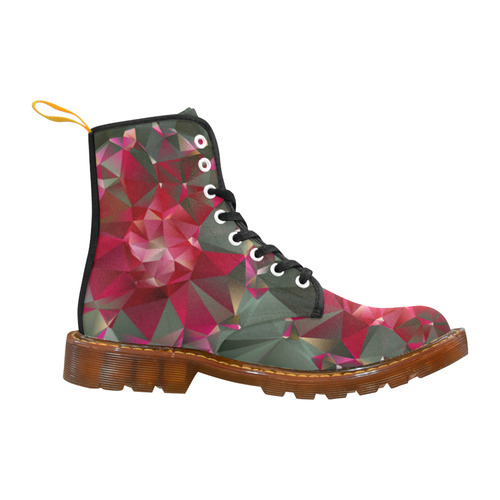 Ruby Low Poly Floral Geometric Triangles Martin Boots For Women Model 1203H