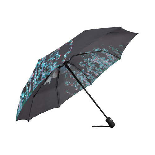 Blue Siamese Fighting Fish with Blue Bubbles Auto-Foldable Umbrella (Model U04)