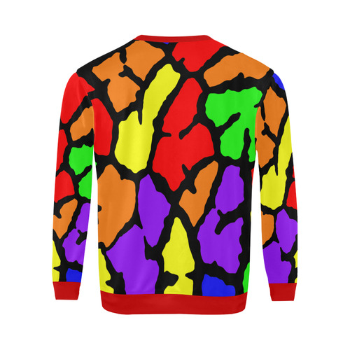 Rainbow Giraffe Print All Over Print Crewneck Sweatshirt for Men/Large (Model H18)