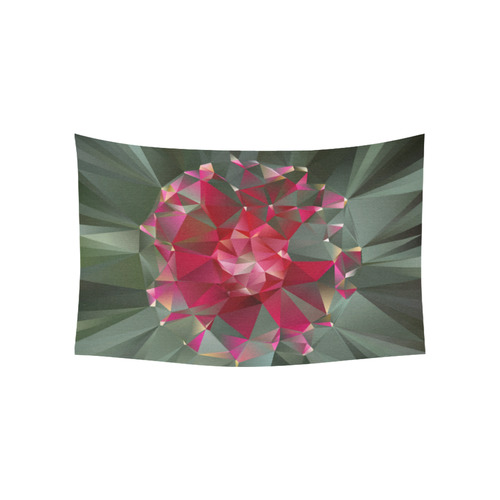 Ruby Low Poly Floral Geometric Triangles Cotton Linen Wall Tapestry 60"x 40"