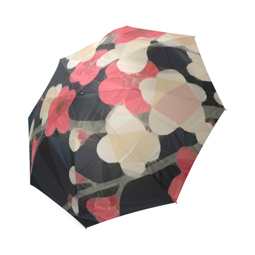 Pink Sakura Japanese Floral Low Poly Geometric Foldable Umbrella (Model U01)