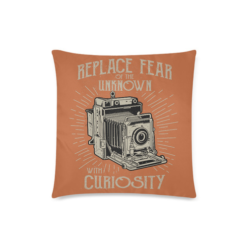 Replace Fear Sienna Brown Custom Zippered Pillow Case 18"x18"(Twin Sides)
